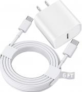USB C Fast Charger for Apple iPad Pro 13/12.9/11 in 2026-2018,iPad 11th(A16),iPad Air 5th/Mini 7th,iPhone 17/16/15 Series,USB C Charger Fast Charging Adapter Wall Block with 6FT USBC to C Cable Cord